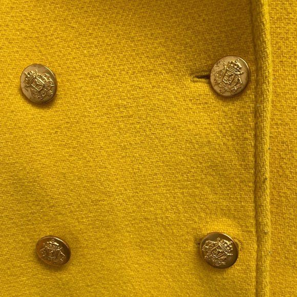 J. Crew Yellow Stadium Cloth Majesty Peacoat Wool Short Coat 49360 size 2 - Picture 7 of 10